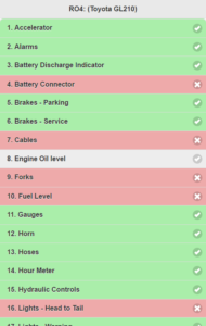 Forklift checklist