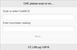 Forklift Info Screen